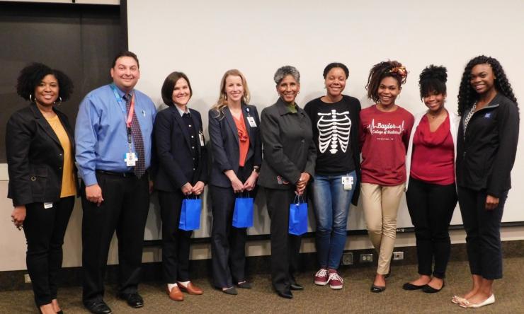 Members of SNMA and faculty at the 2019 Microaggressions Fall Speaker Event.
