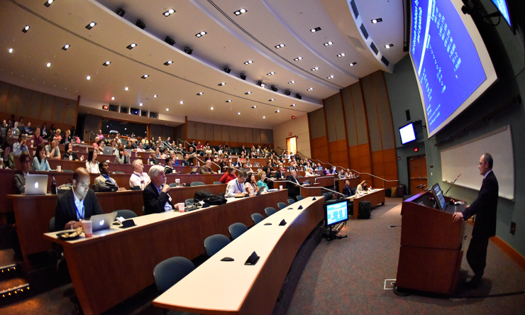 Smith Breast Center Director Dr. Matthew Ellis presents during the 2017 Metastatic Breast Cancer Conference.
