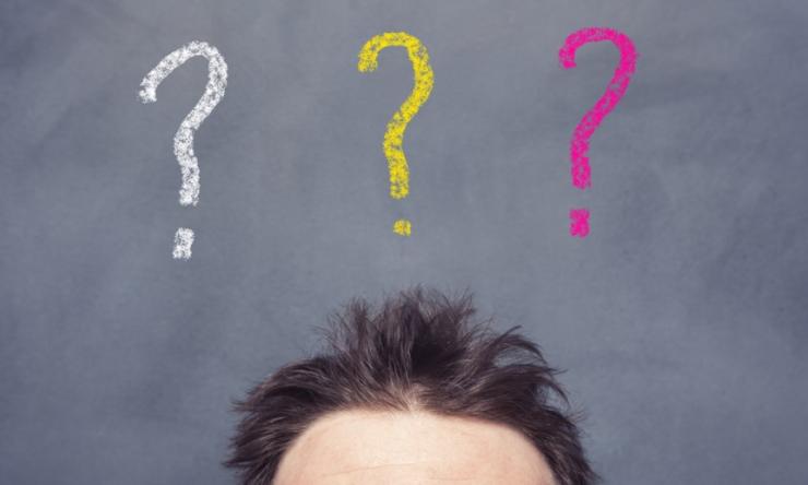 3 colorful question marks