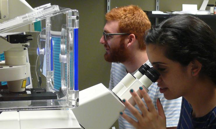 Graduate Students Reem Abo-Zahrah and Tanner O. Monroe