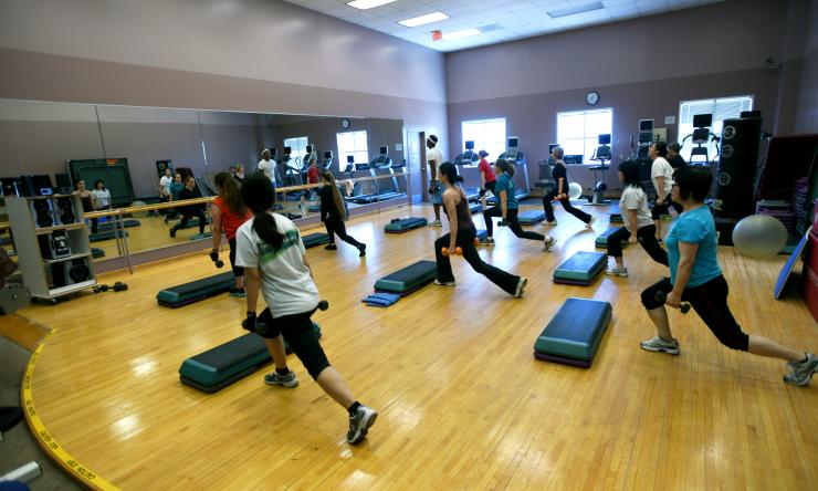 The College's gym offers a range of group exercise classes.