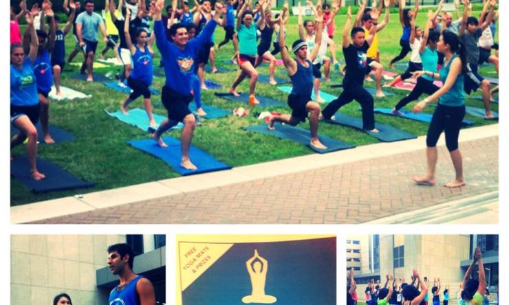 Medical students participate in the first annual BCM Yoga Night
